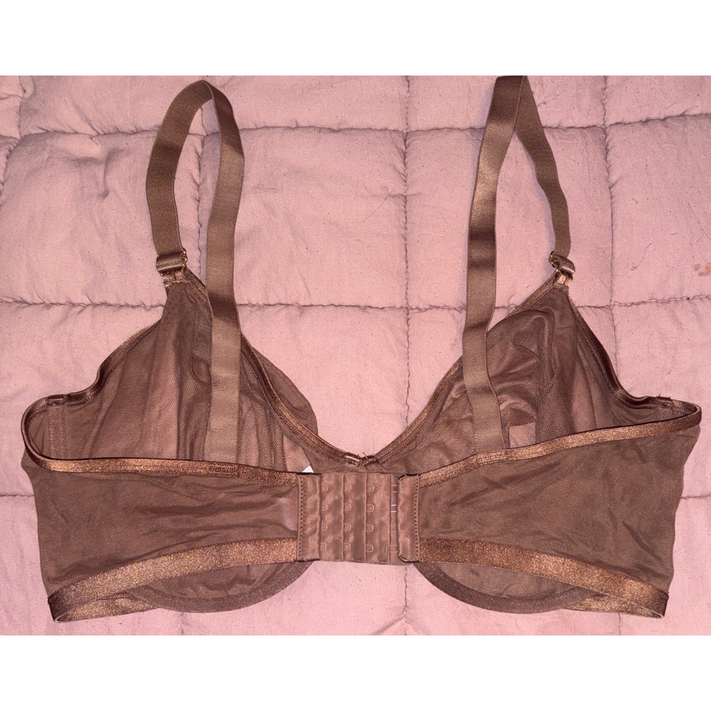 Joyspun Women Brown Underwire Full Figure Sheer Mesh Bra 42DD - Picture 3 of 4